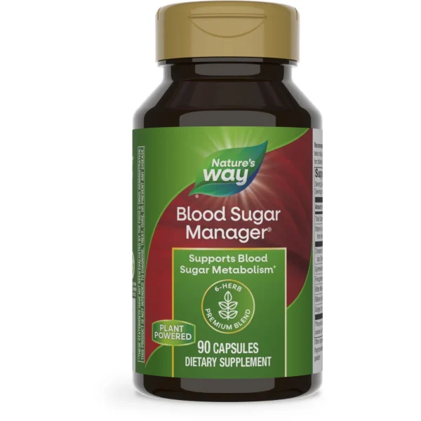 Nature's Way Blood Sugar Support Capsules, with Gymnema Extract, Vitamin A, Unisex, 90 Count