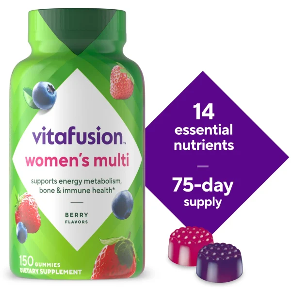 vitafusion Womens Multivitamin Gummies, Daily Vitamins for Women, Berry Flavored, 150 Count